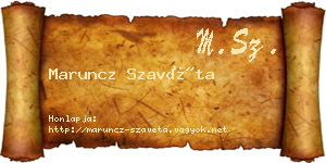 Maruncz Szavéta névjegykártya